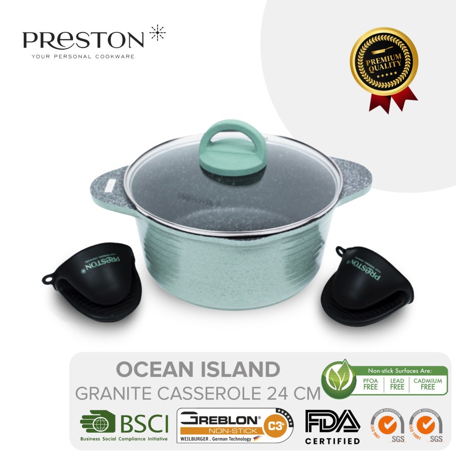 KP - Preston Ocean Island Granite Casserole 24cm - Preston Berkualitas
