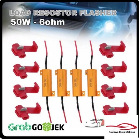 Resistor Sein 50W 6 Ohm Flasher Solusi Kedipan Nomal Lampu LED Mobil — 8