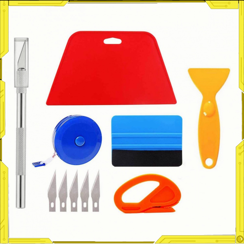 

Alat Pasang Stiker Wrap Vinyl Kaca Film Scrapper Spatula 11 PCS -TL415