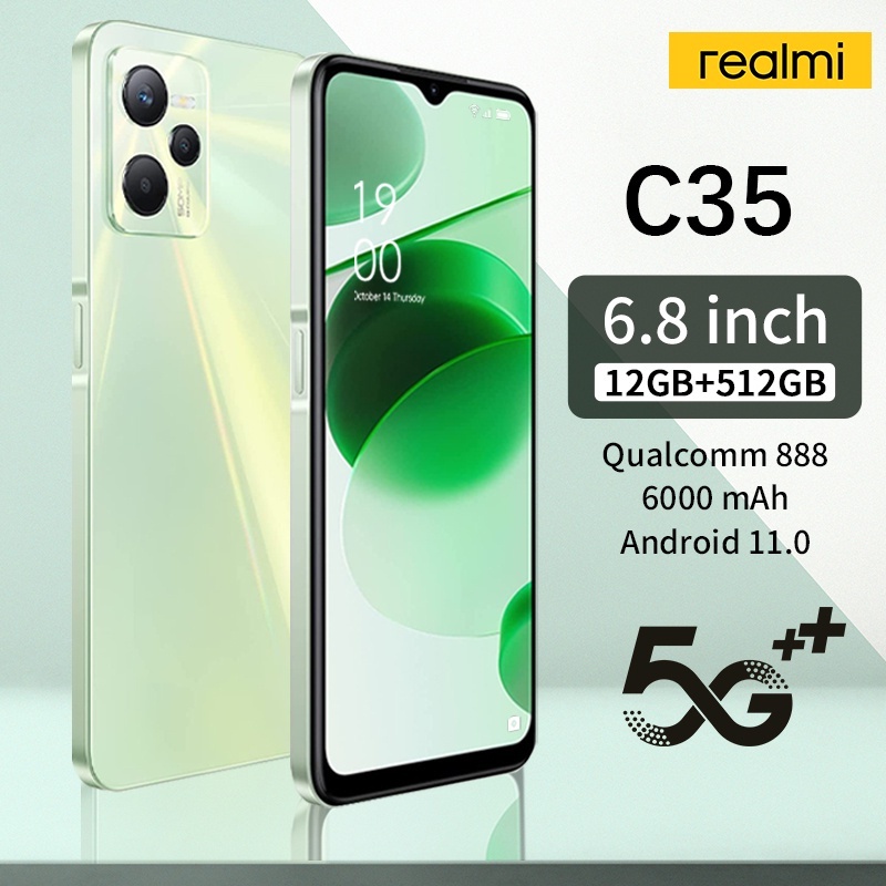 [Bisa COD]Original！ hp Realme C35 Layar Full 6.8inch hpmurah ram besar cuci gudang 6gb 8gb 128GB 256