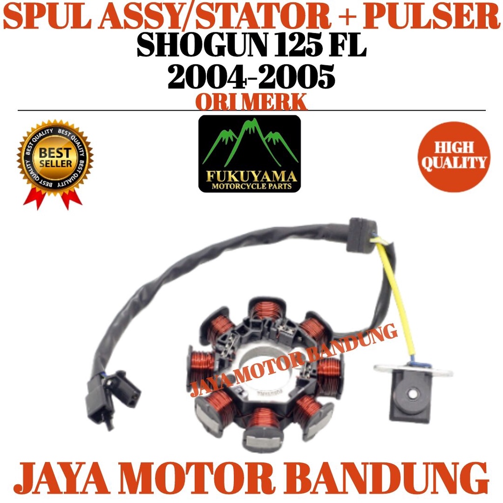 SPUL ASSY STATER  SPOOL STATOR  ASSY KOMPLIT SHOGUN 125 FL TAHUN 2004-2005 PLUS PULSER - FUKUYAMA