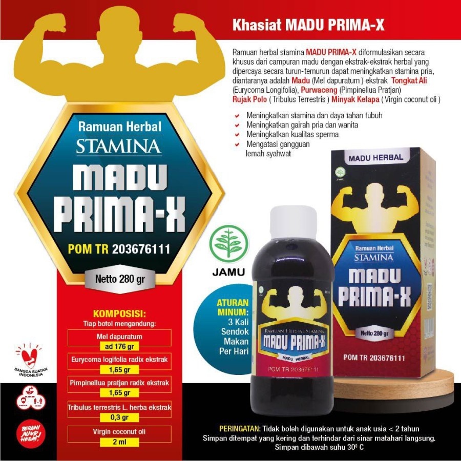 Madu Prima X Jamu Kuat Tahan Lama Penambah Stamina Pria Dewasa Aman BPOM