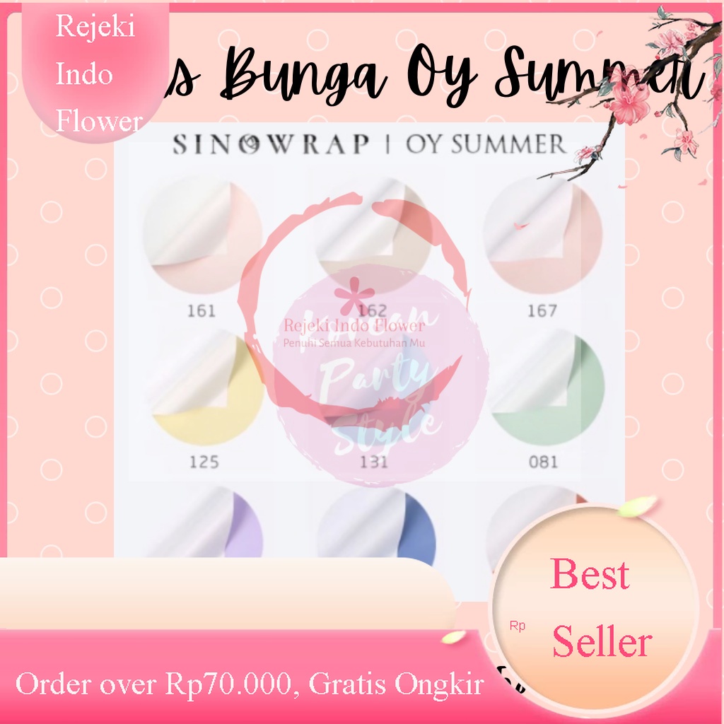 

5 LEMBAR REZEKI KERTAS BUNGA DOUBLE COLOR WHITE FLOWER WRAPPING GROSIR FLOWER WRA