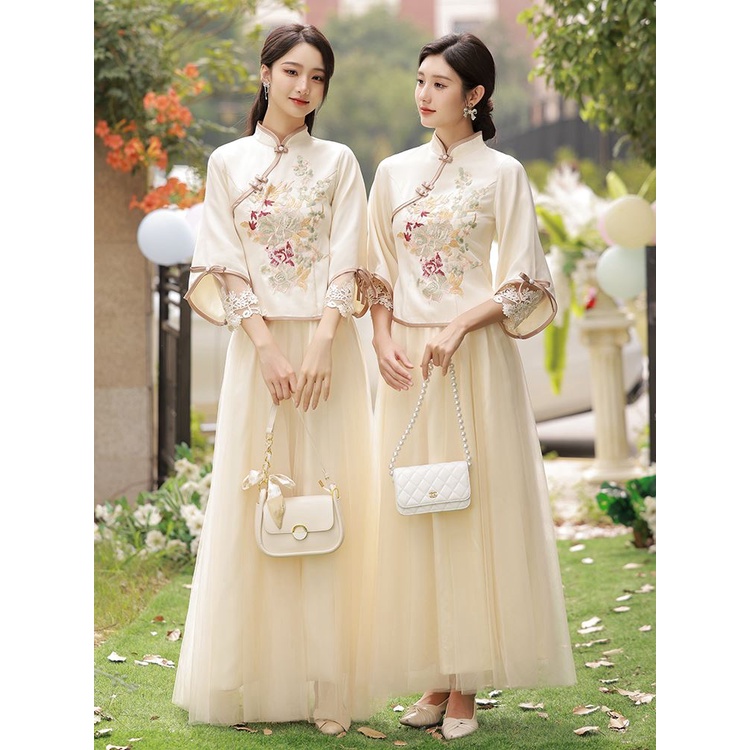 Chinese bridesmaid dress new sisters dress, wedding dress, Chinese style cheongsam, bridesmaid dress