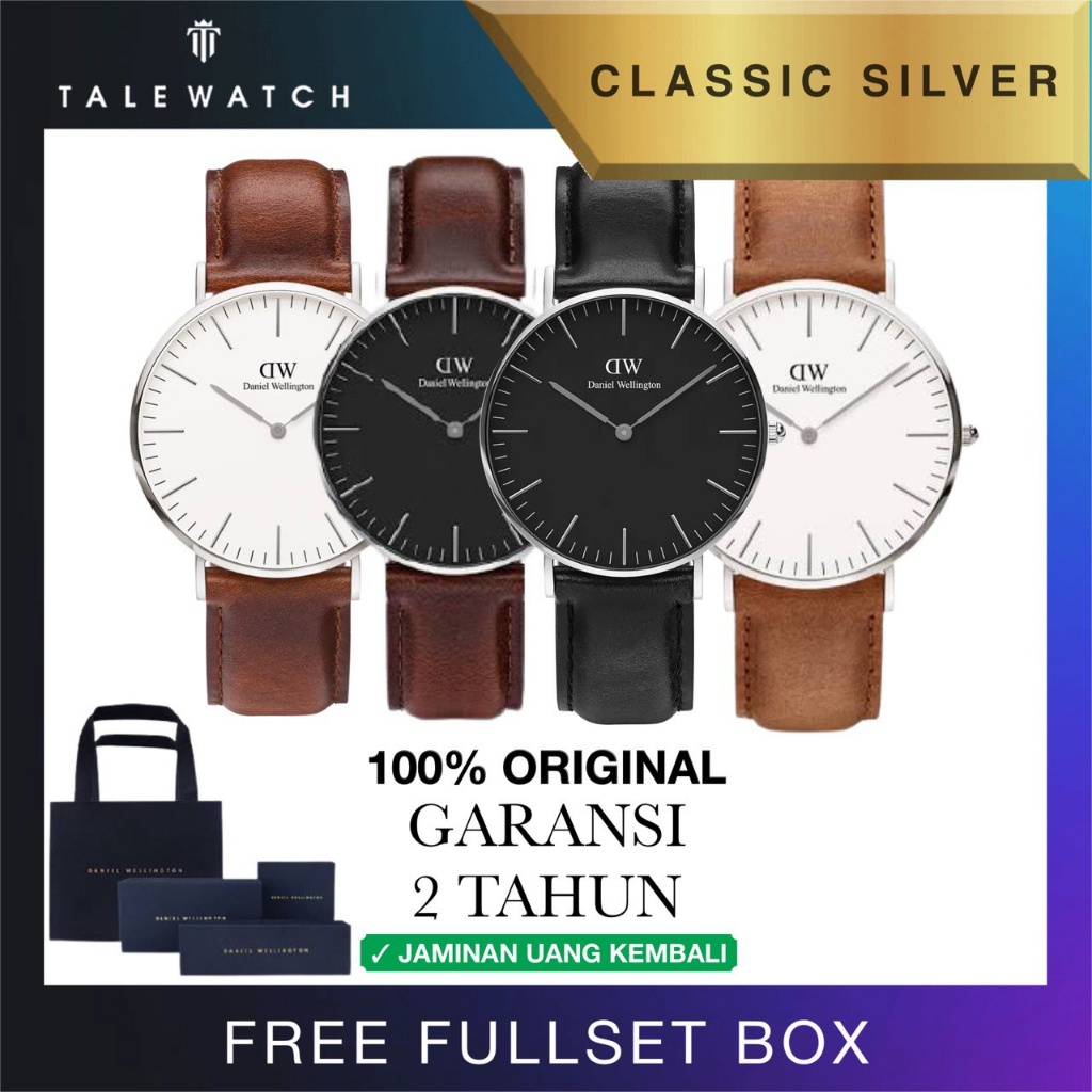 [100% ORIGINAL] Jam Tangan Pria Silver Classic Daniel Wellington | Jam Pria Dw Original