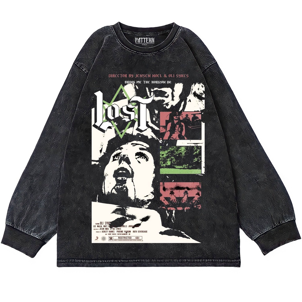 Patternmerch "Bmth oliver sykes lost" Oversize T-Shirt | Longsleeve Oversized | washing tee | Kaos