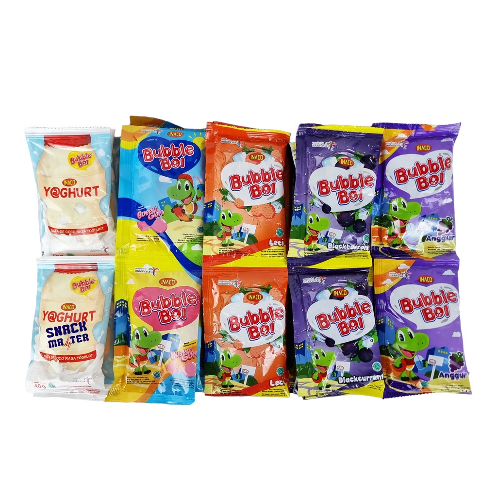 

Inaco Bubble Boi Nata de Coco & Yoghurt Renceng - Netto 10 bks x 40 gram.