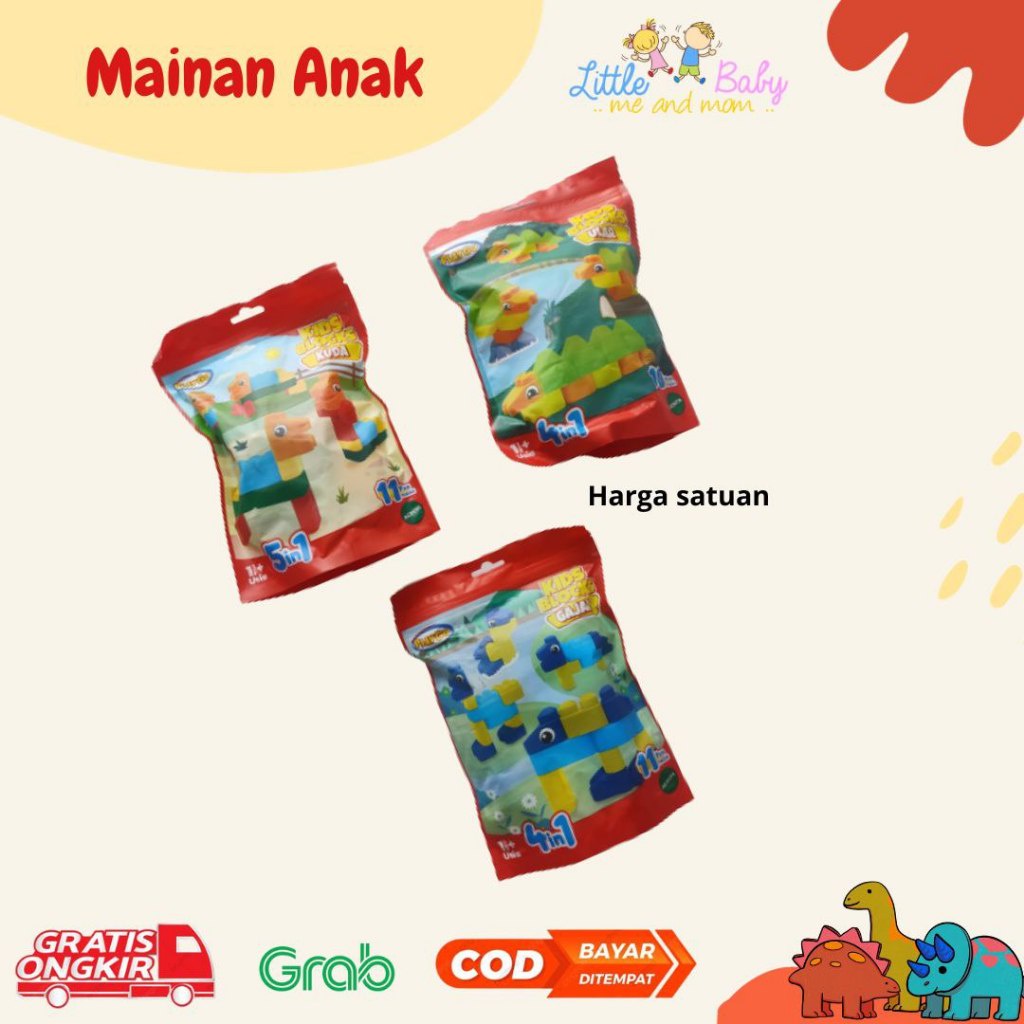 Mainan Balok Susun Bentuk Hewan Untuk Anak Dan Balita Playgo Playgo Seri Hewan