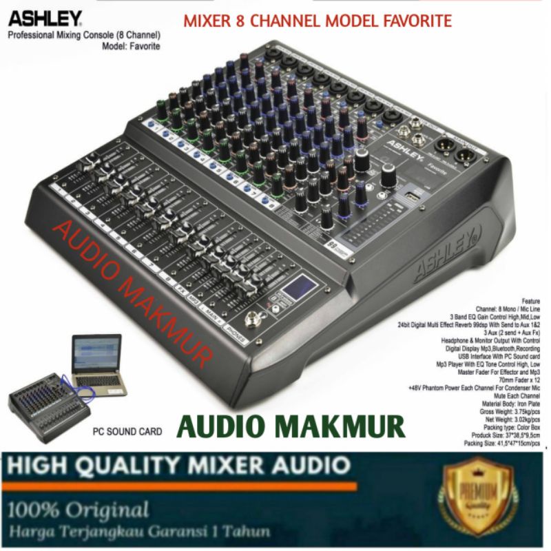 BIG PROMO TERBATAS mixer ashley favorite 8 / favorite8 original mixer ashley 8 channel