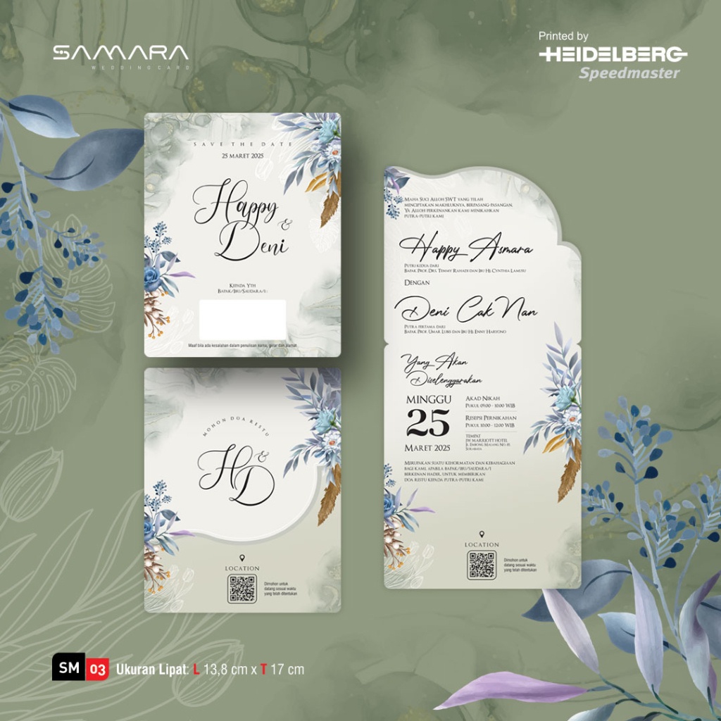 CETAK UNDANGAN PERNIKAHAN DESAIN SIMPLE ELEGAN / UNDANGAN NIKAH MURAH