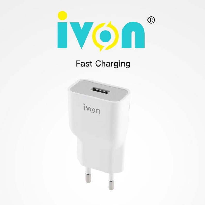 iVON SAFE & SPEED Fast Charging Keep Your Mobile Device Powered USB Kepala/Batok Charger AD19