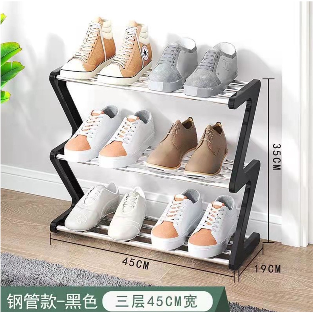 (PG) RAK SEPATU ZIGZAG / RAK SANDAL 3 & 4 SUSUN / RAK SEPATU SERBAGUNA Z SHAPE SHOE RACK