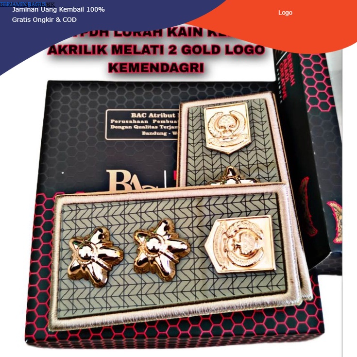 TGA Pangkat pdh lurah baru kain keki Sesuai Permendagri logo beringin exclusive BAC Atribut