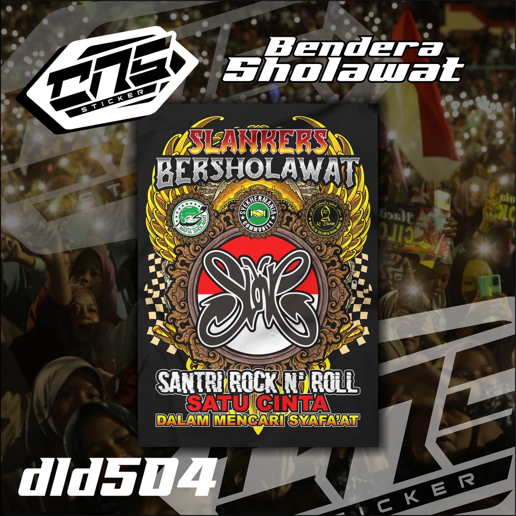 Bendera Majelis Sholawat SLANKERS BERSHOLAWAT SANTRI ROCK N ROLL Printing Bisa Request High Quality