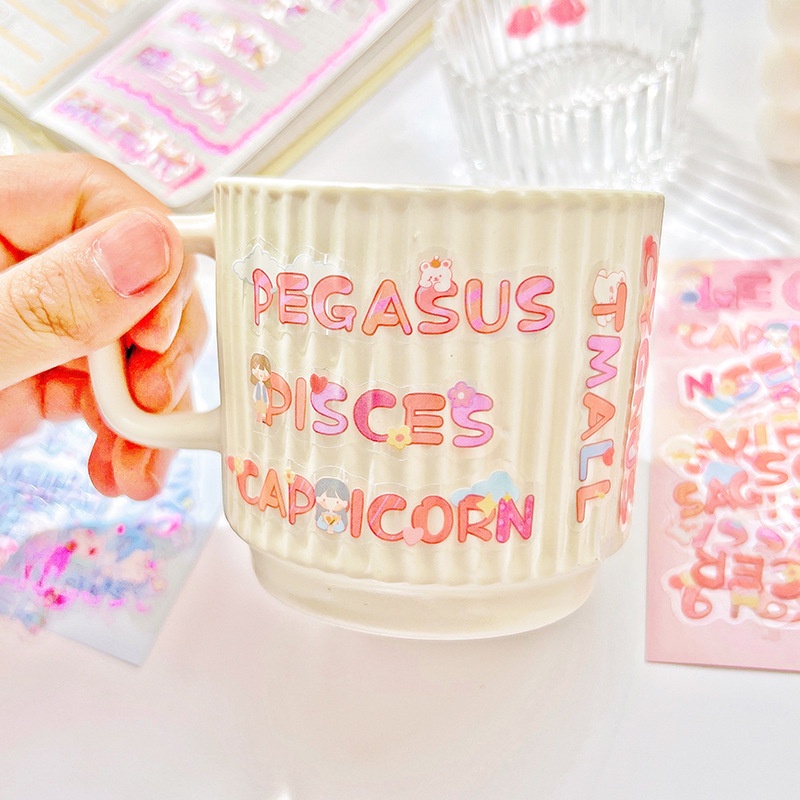 

(Yunita) (40 PCS)STICKER DESAIN DEKORASI ALPHABET TULISAN/ ZODIAK/BULAN/UCAPAN/STIKER ENGLISH PARTY AESTHETIC KOSA KATA