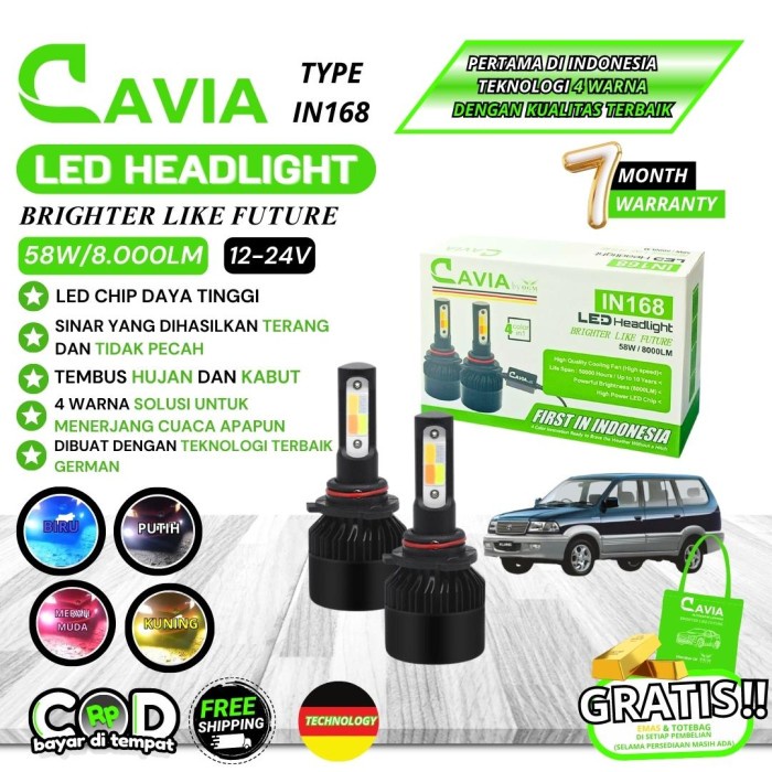 CAVIA-LAMPU LED 4 WARNA TOYOTA KIJANG KAPSUL TERANG TEMBUS KABUT&HUJAN