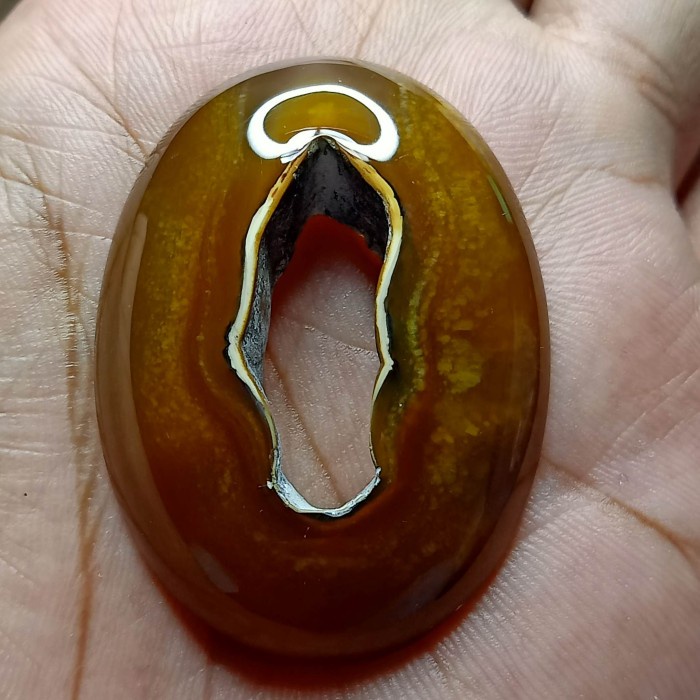 Natural Batu Akik Pandan Kapas Semu Nanas Sutra Merah Lumut OliAntik21