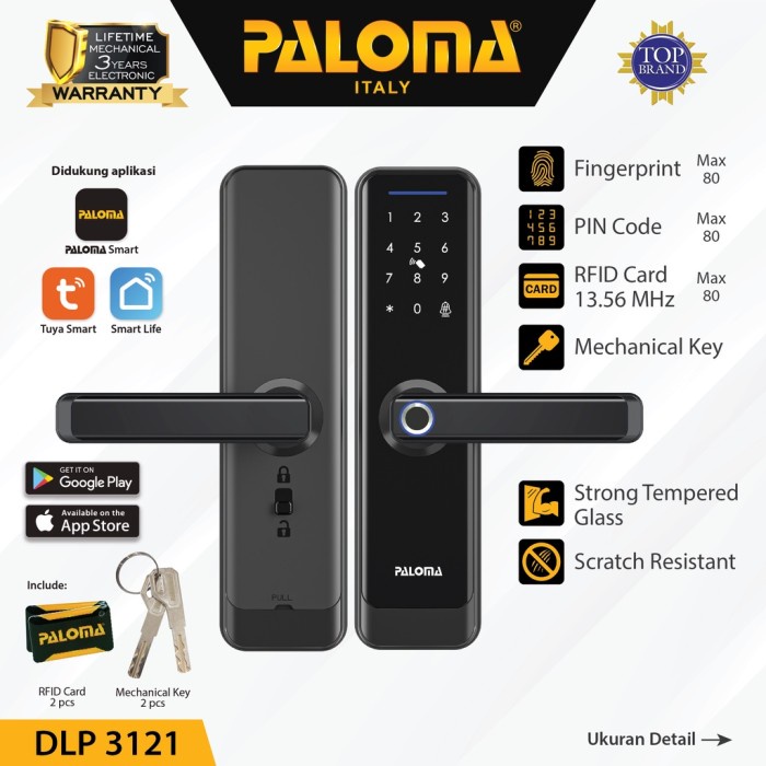 

PROMO- PALOMA DLP 3121 Digital Lock Smart Home Kunci Pintu Door Handle WiFi