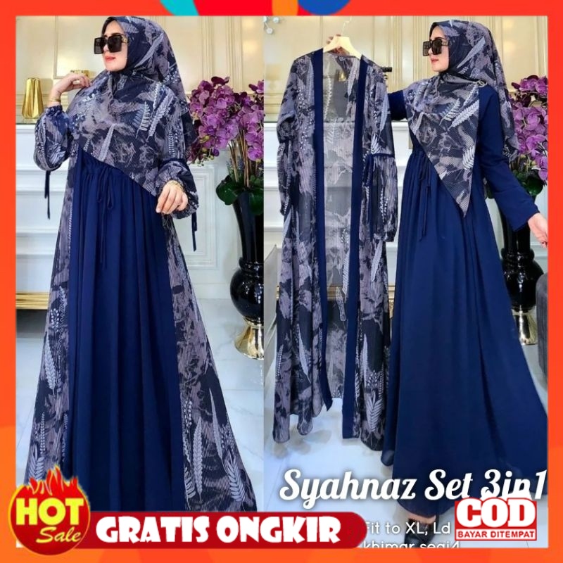 KAIN ADEM HALUS TEBAL / READY JS. SYAHNAZ SET 3IN1 LABEL JASMINE GAMIS OUTER JILBAB