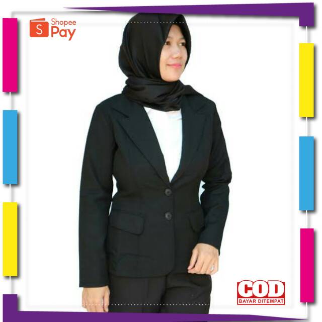 PREMIUM KOREAN STYLE / Blazer wanita hitam JUMBO XXXL / jas hitam/ jas kerja