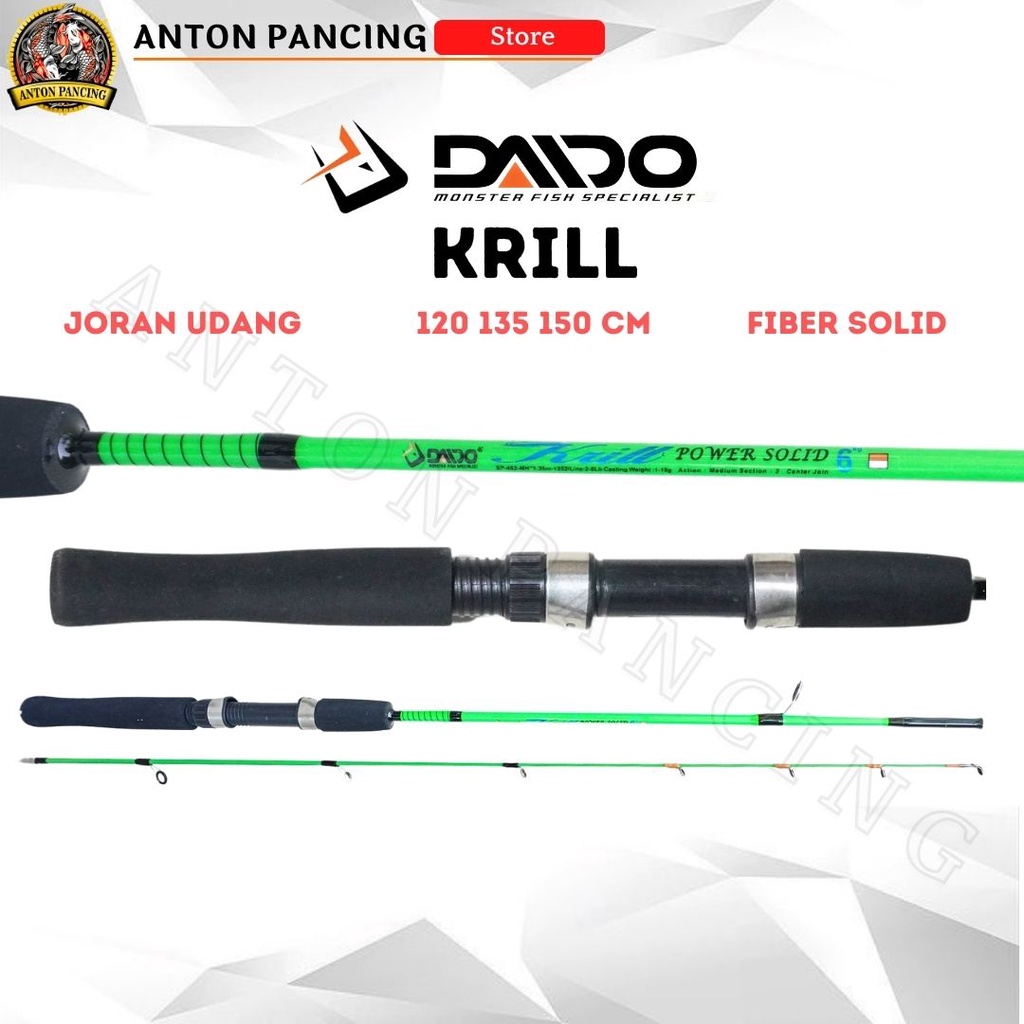 Joran Pancing Daido Krill Solid Fiber 120, 135, 150cm Lentur/Ultralight Murah Dan Kuat