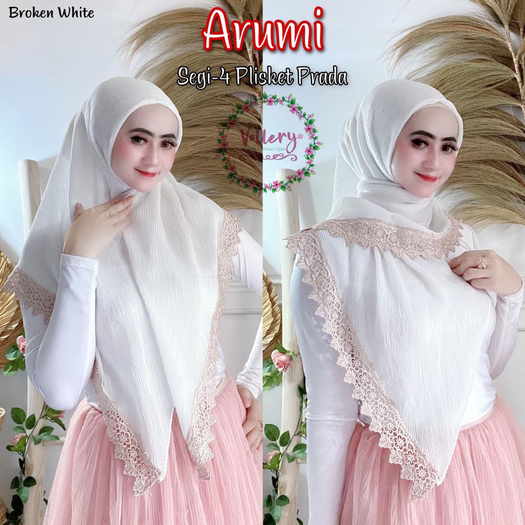 Jilbab Segiempat Segi Empat Arumi Square Plisket PRD Ori Vallery Hijab BY QOID