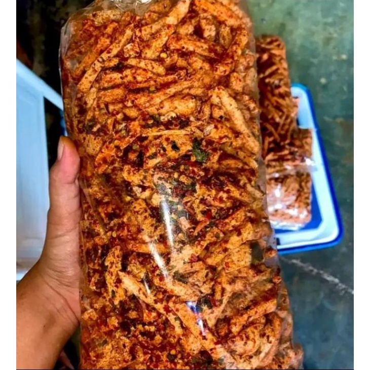 

1kg Basreng sultan Pedas daun jeruk 1kg/1000 gram