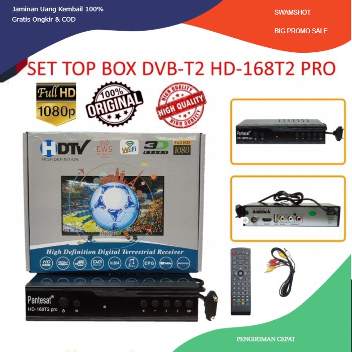 Set Top Box TV digital DVB Receiver Wifi STB Pantesat HD99 HD-99 T2 - HD168 T2 pRO