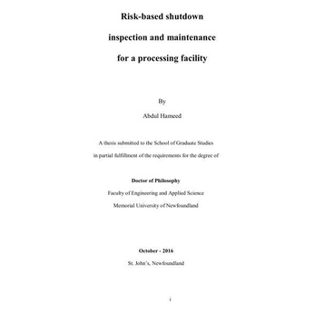 

Risk-based shutdown inspection and maintenance for a .. Abdul Hameed