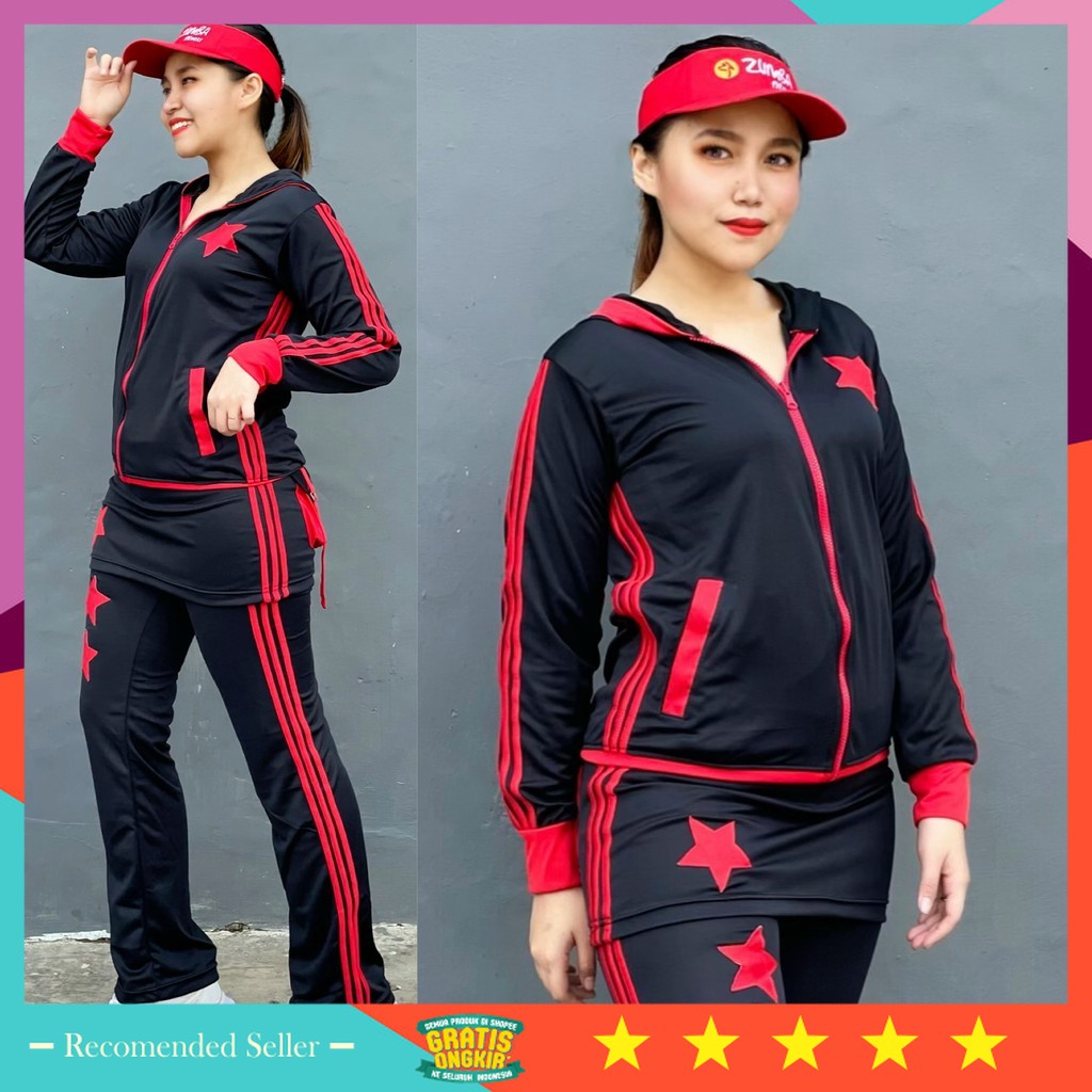 ⭐⭐⭐⭐⭐ Set Wanita Hijab Kekinian SPort Olahraga Murah Modern / Baju Senam Aerobik Setelan Lapangan Zu