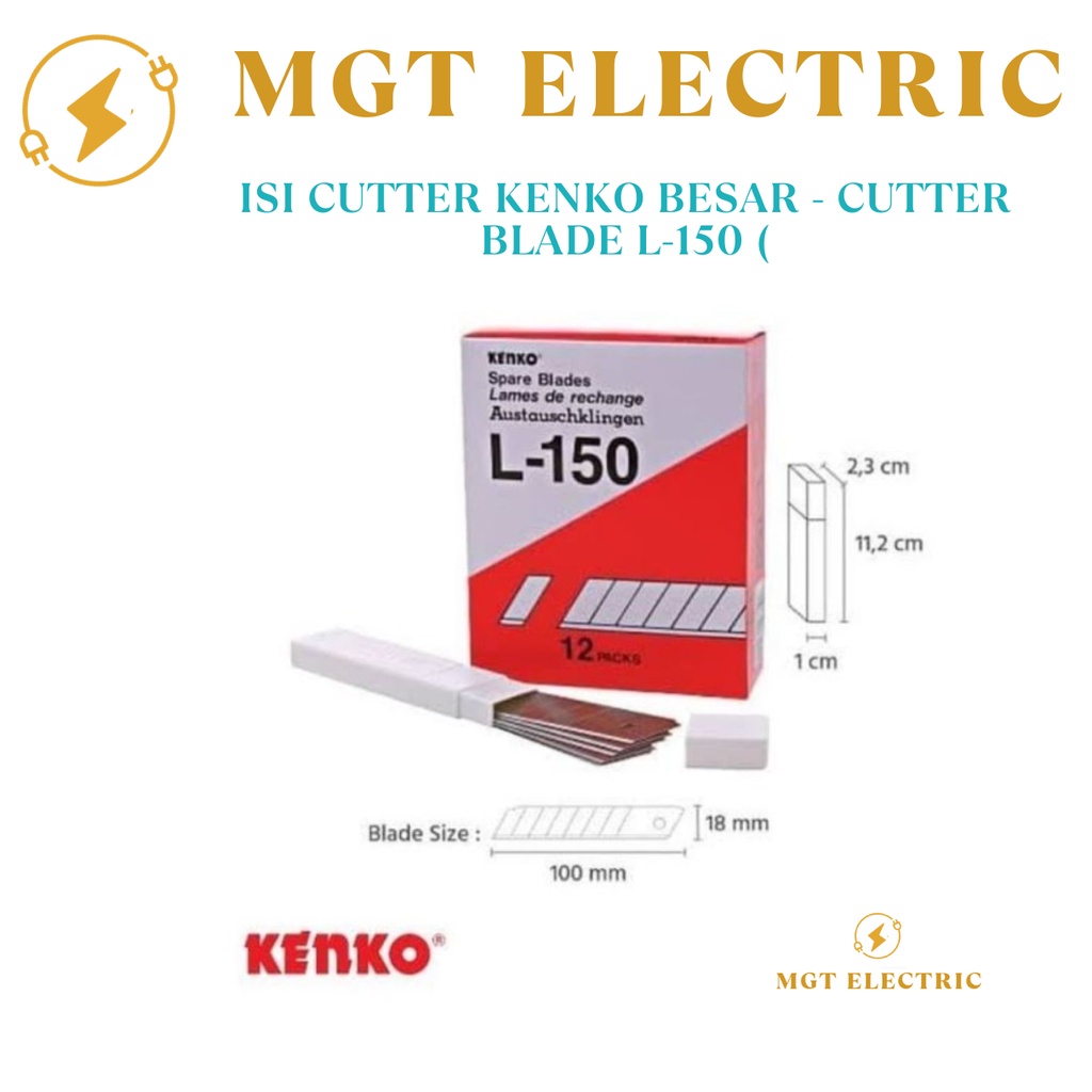 

ISI CUTTER KENKO BESAR - CUTTER BLADE L-150 ( UNTUK L-500 )