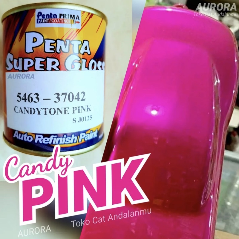 Cat Penta Super Gloss Candytone Pink 200ml Candy Tone Merah Muda/ Duco Sepeda Motor Mobil Semprot Ke