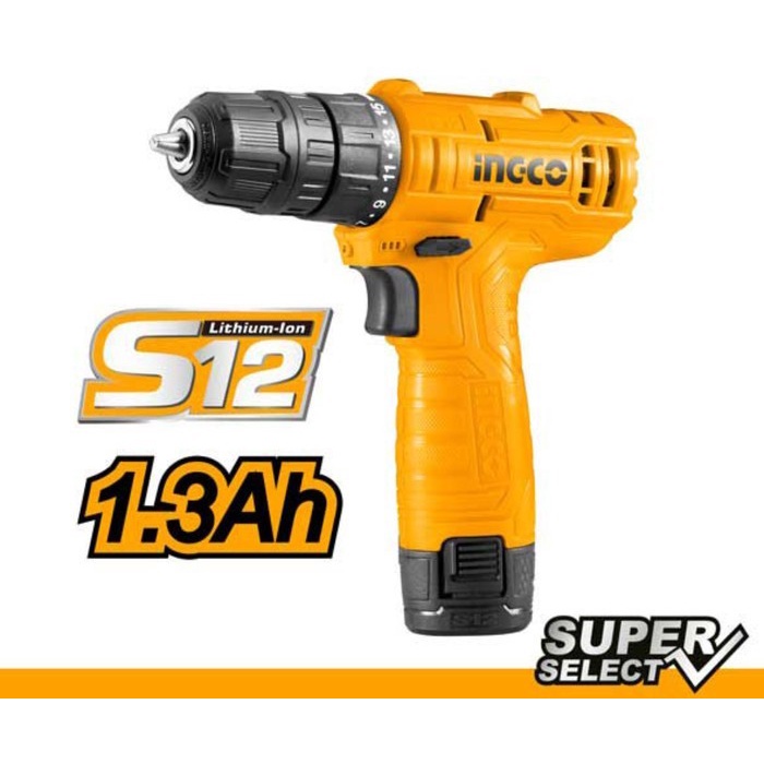 Ingco Mesin Bor Baterai 12V CDLI12415 Eco Cordless Drill Super Select
