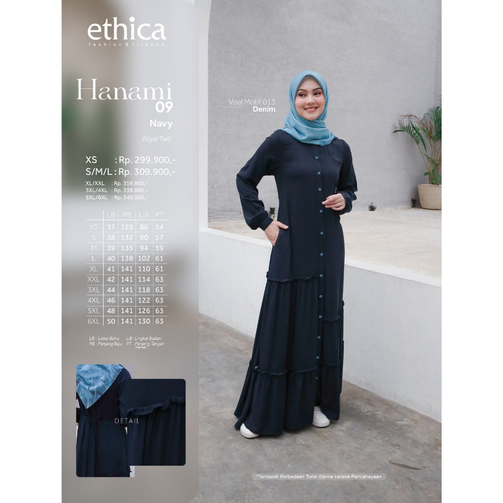 DRESS ONLY ETHICA ORIGINAL HANAMI 09 NAVY GAMIS DEWASA GAMIS ETHICA GAMIS FASHIONABLE 2023