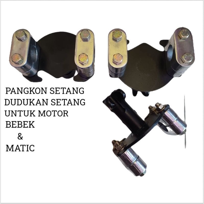 Paket Stang Rzr Plus Dudukan Stang Racing Road Race Universal Motor Honda Yamaha Suzuki Satu Sett