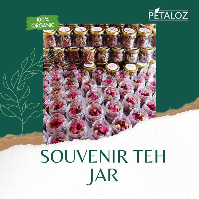 Souvenir Teh Bunga Herbal Kemasan Tube Glass Tabung Kaca Tutup Gabus