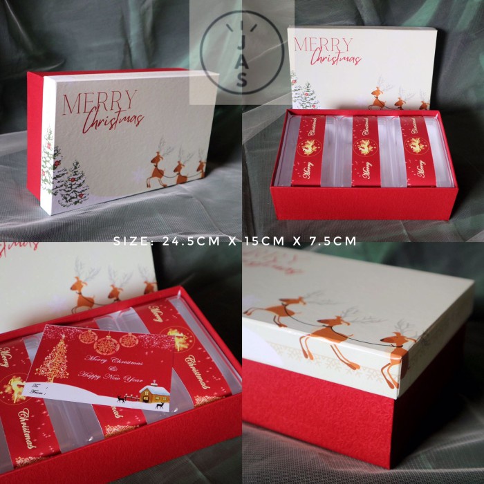 

kotak kue 24,5x15x7,5 hard box / hand made / hampers edisi natal