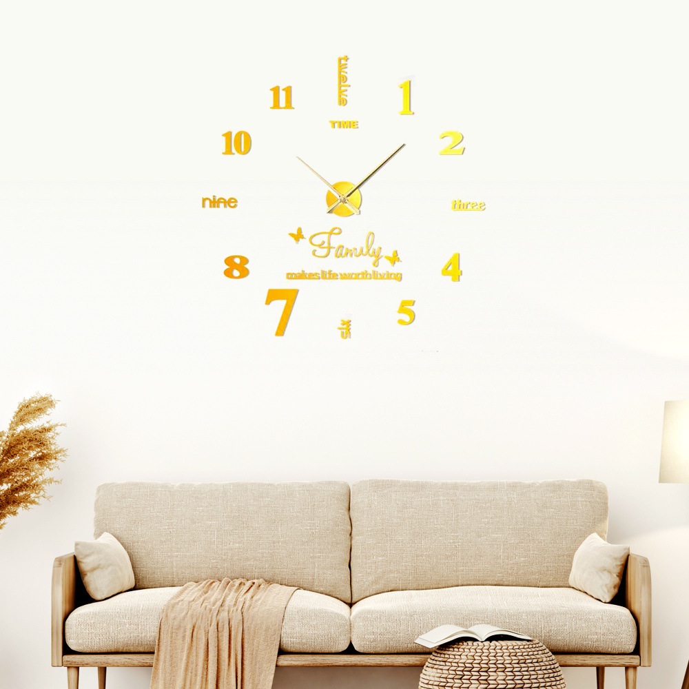 Jam Dinding Besar DIY Giant Wall Clock Quartz 100 cm - Jam DInding Ruang Tamu Aestetik