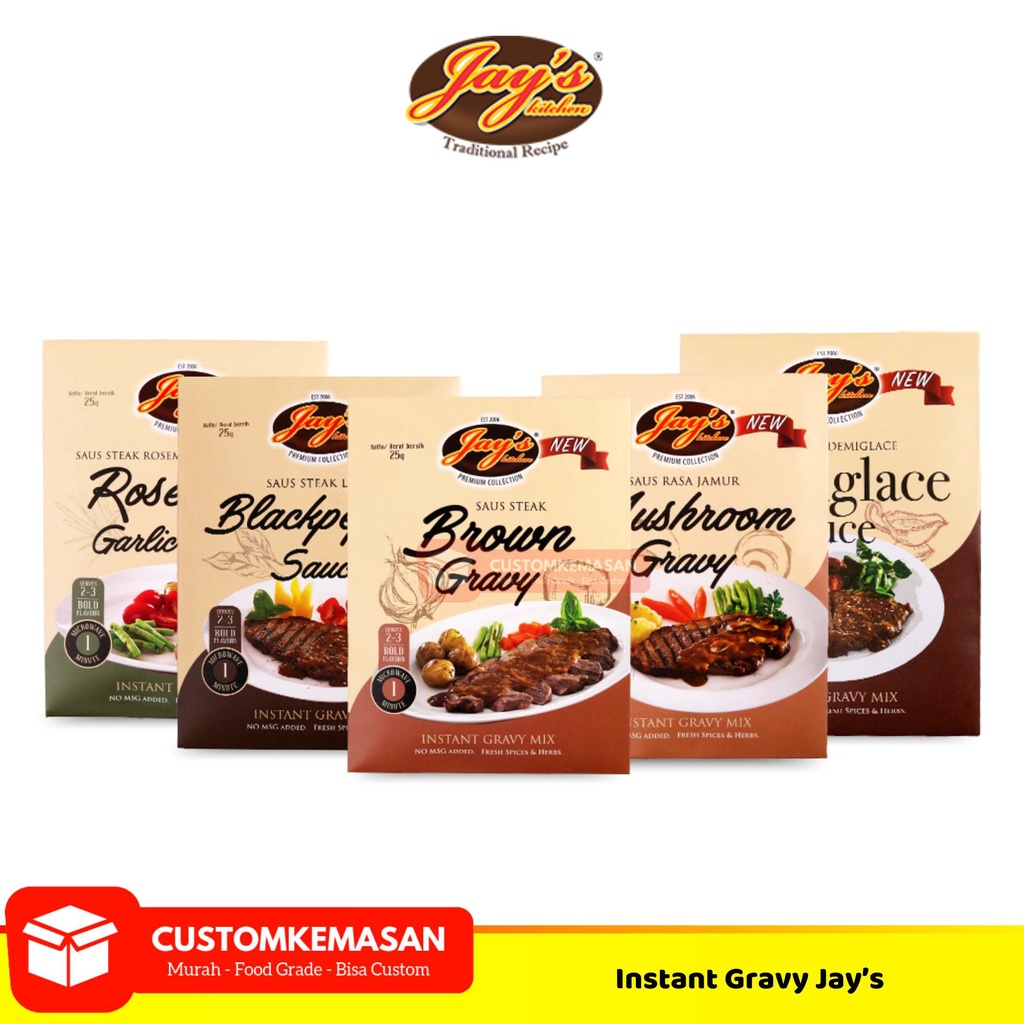 Saus Steak Jays / Saus Steak Rasa Jamur / Saus Steak Sapi / Saus Steak Ayam / Saus Steak Kemasan Sac