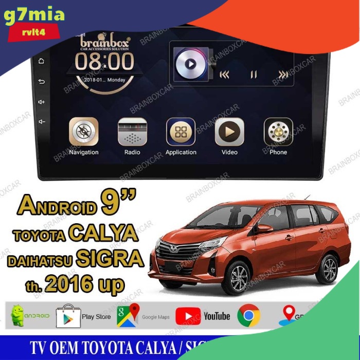 Brainbox TV Mobil OEM Toyota Calya Sigra Android Headunit Tape Mobil