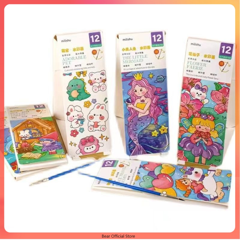 

1 SET PAKET LUKIS / PAKET MELUKIS ANAK PGS Cat Air Buku Cat Mewarnai Watercolour Painting - Buku Gambar Anak Lukisan air