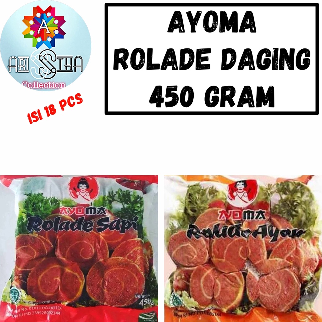 

Ayoma Rolade Daging Sapi Ayam 450 gram isi 18 pcs Rolade Beef Chicken 450 gr