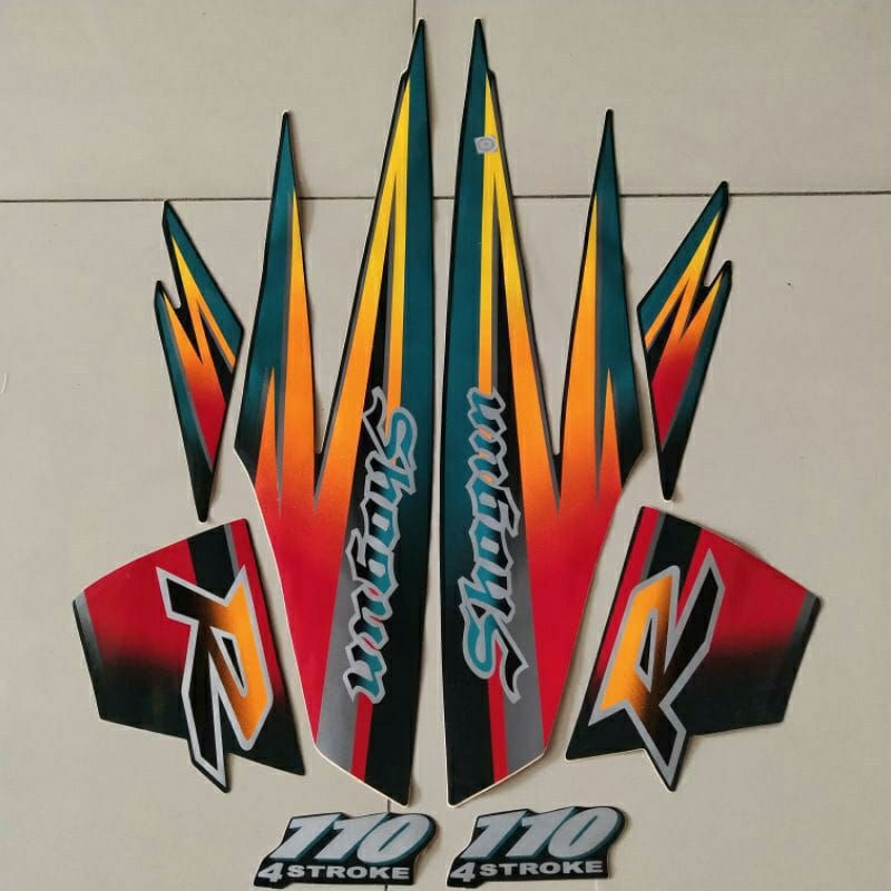 [COD] stiker striping Suzuki Shogun 110 Shogun kebo warna hijau