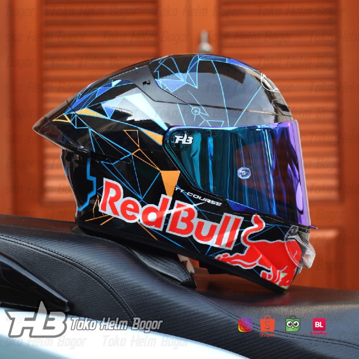 HELM- KYT TT Course Pol Espargaro Qatar 2021 Black repaint mouthpad CLEAR - visor BLUE, M