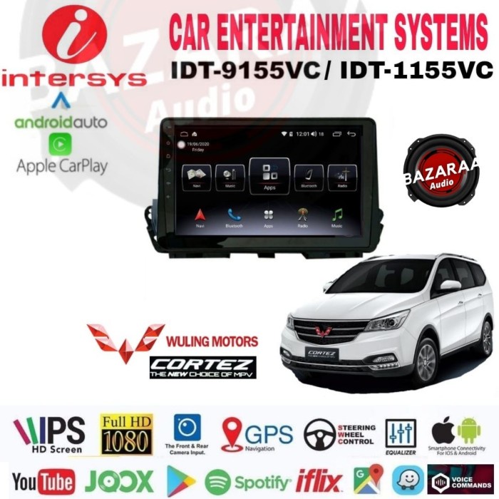 Head Unit Android INTERSYS 10 Inch WULING CORTEZ 2017 - 2021 PNP