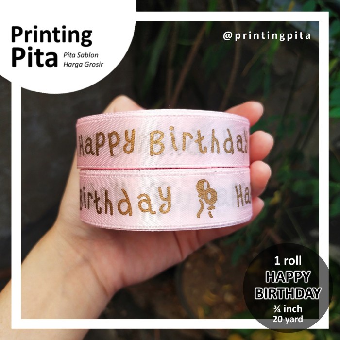 

Pita Satin Happy Birthday 3/4 inch 1 roll @ 20 yard | Pita Sablon - Merah