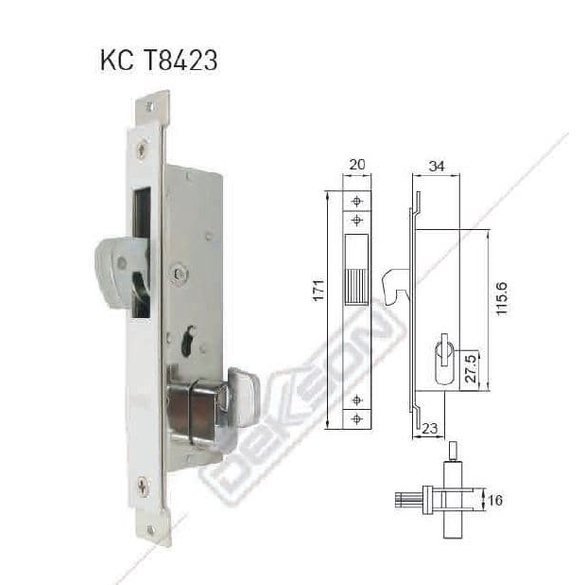 TERPERCAYA Kunci Sliding AL DEKKSON KC T8423 Kunci Pintu Aluminium