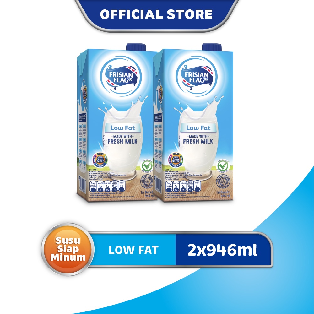 

Frisian Flag Susu UHT Low Fat 946 mL x 2