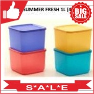 Tupperware Medium Summer Fresh 1L 4pcs Ungu Peach Kuning Toska Tupperware Original