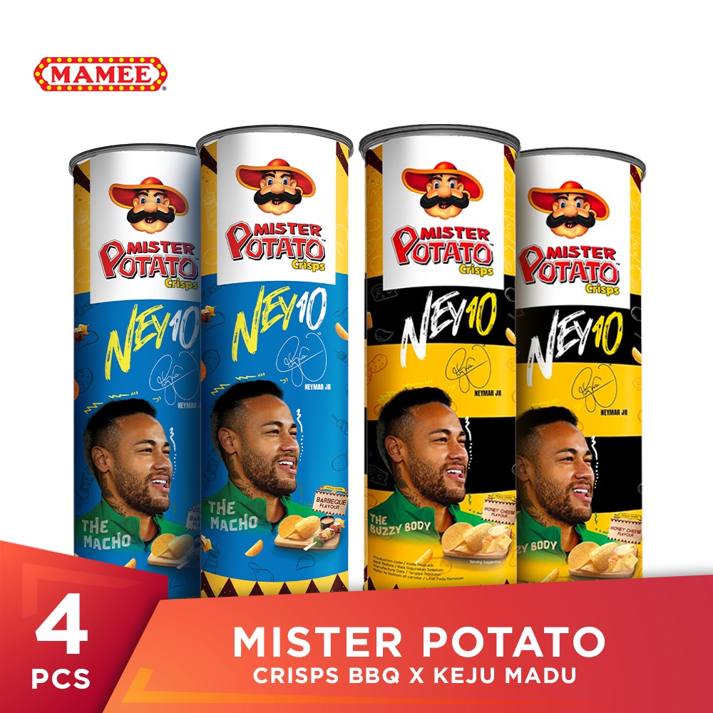 

Mister Potato Crisps Keju Madu x Barbeque Multipack 4 pcs